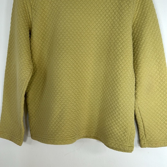 Russ Berens Malibu Vintage Waffle Weave Women’s Size M Chartreuse Pullover Top - Picture 10 of 13